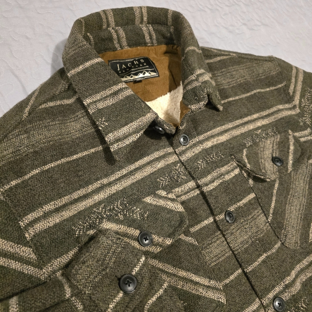 Jachs New York Premium Outdoor Sherpa Men's Wool Shirt Jacket Coat‎ Size XL